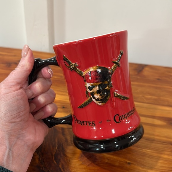 Disney Parks Pirates Of The Caribbean Red Skull 3D Raised Mug - Picture 3 of 5